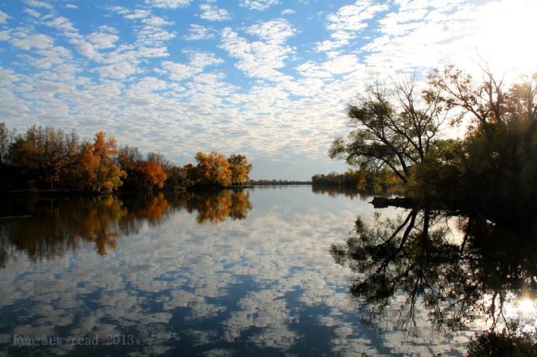 Lake Autumn reflection--marked