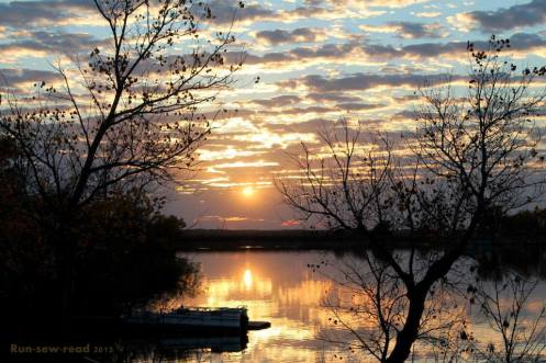 Lake Autumn sunset--marked