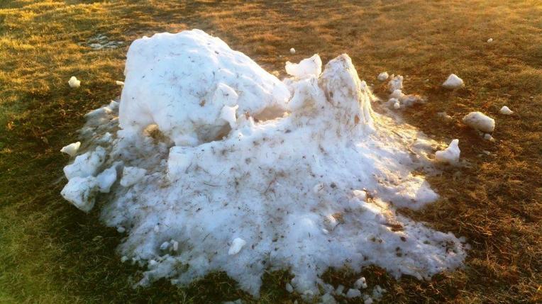 Christmas snow fort melted