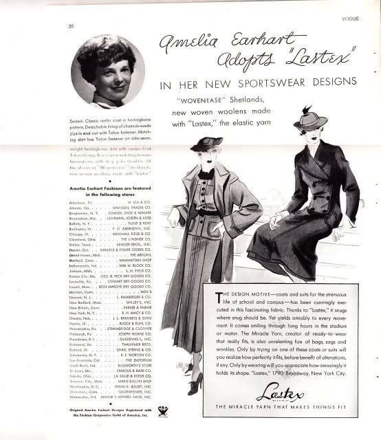 amelia earhart vogue ad Lastex a