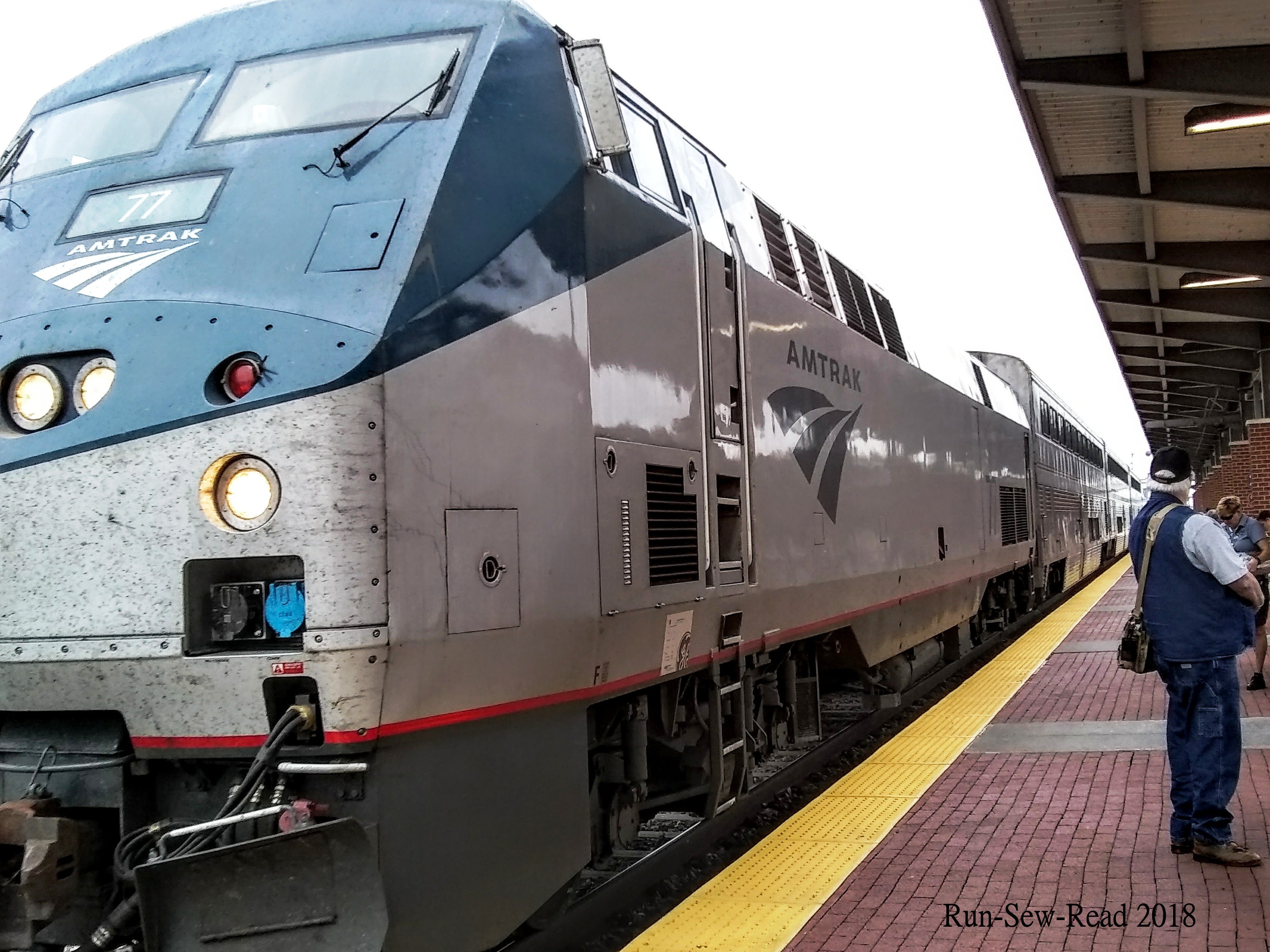 Amtrak train arriving Ft Worth